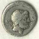 Silver denarius of Pomponius Rufus, obverse
