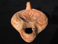 North African Redware Oil Lamp. Fifth Century CE.