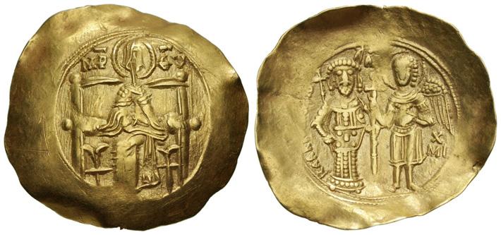Isaac II Angelus, 1185-1195, AV Hyperpyron (27mm, 4.38 g, 6h)