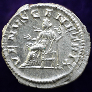 Denarius of Julia Domna, Venus enthroned reverse.