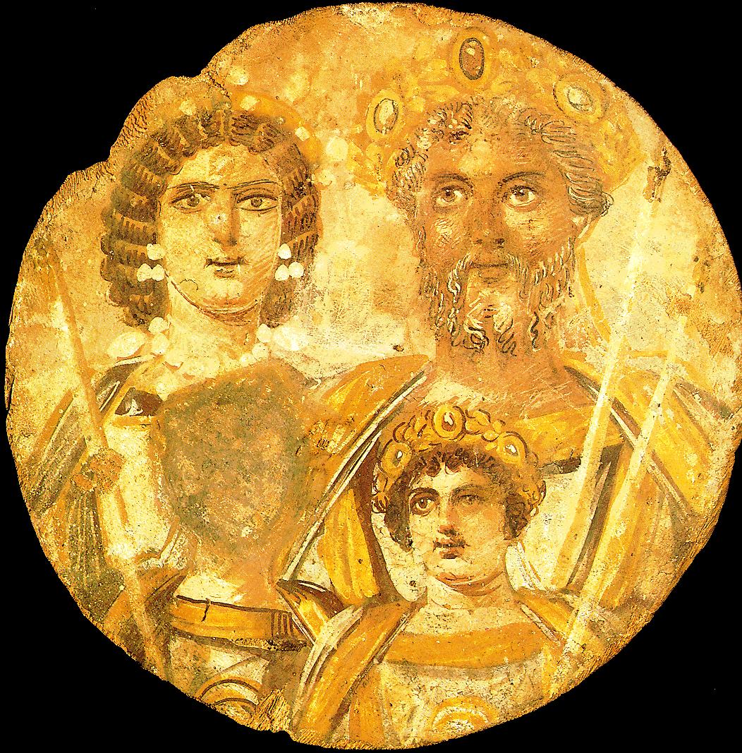 Wood panel portrait of Septimius Severus and his family