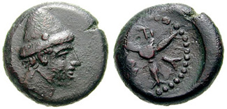 Mytistratus bronze oncia with head of Hephaestus