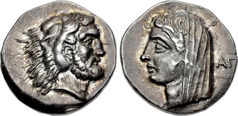Kos didrachm with head of Herakles