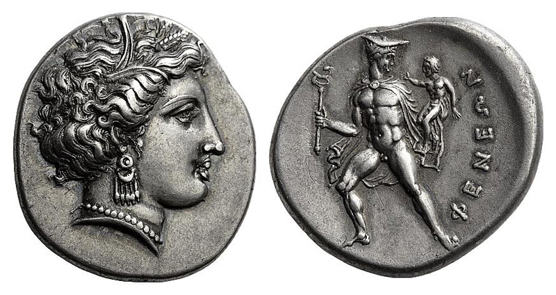 Corinth drachm with head of Aphrodite on the reverse