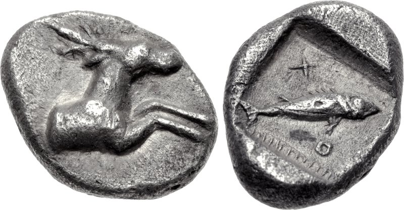 Psophis obol depicting the Keryneian Hind