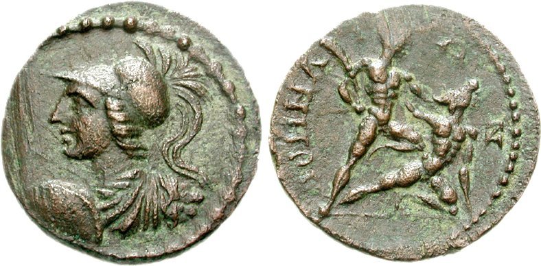 Athens drachm showing Theseus slaying the Minotaur